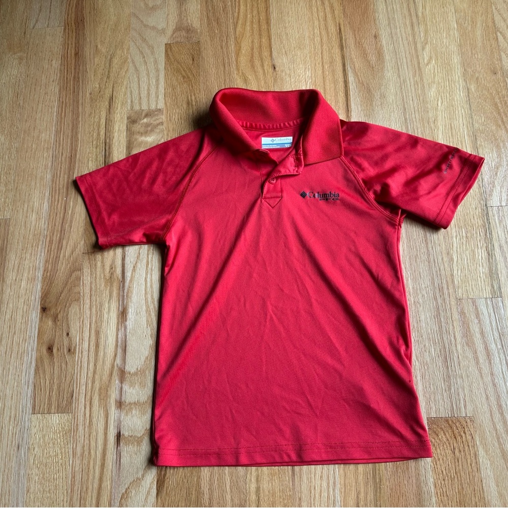 Columbia Red Kids Polo Shirt XS 6/7